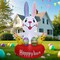 Easter Inflatables Outdoor Decorations – 5 FT Inflatable Bunny with Eggs, Easter Blow up Yard Decorations for Lawn Garden Easter Party Spring Holiday Decoration